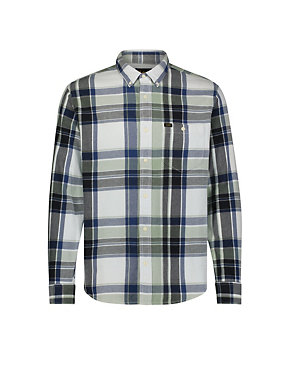 Pure Cotton Check Flannel Shirt Image 2 of 6