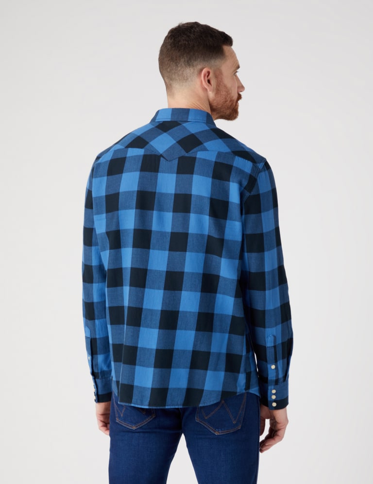 Pure Cotton Check Flannel Shirt Wrangler M S