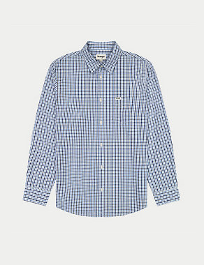 Pure Cotton Check Oxford Shirt Image 2 of 5
