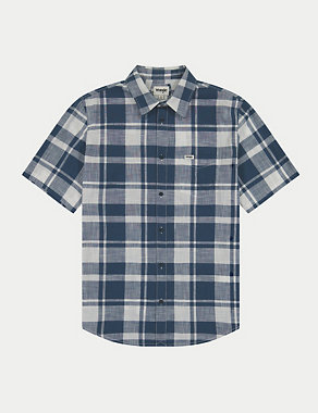 Pure Cotton Check Oxford Shirt Image 2 of 6