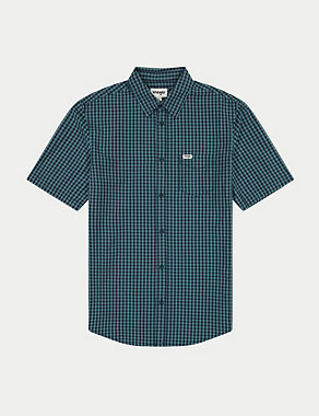 Pure Cotton Check Oxford Shirt Image 2 of 5