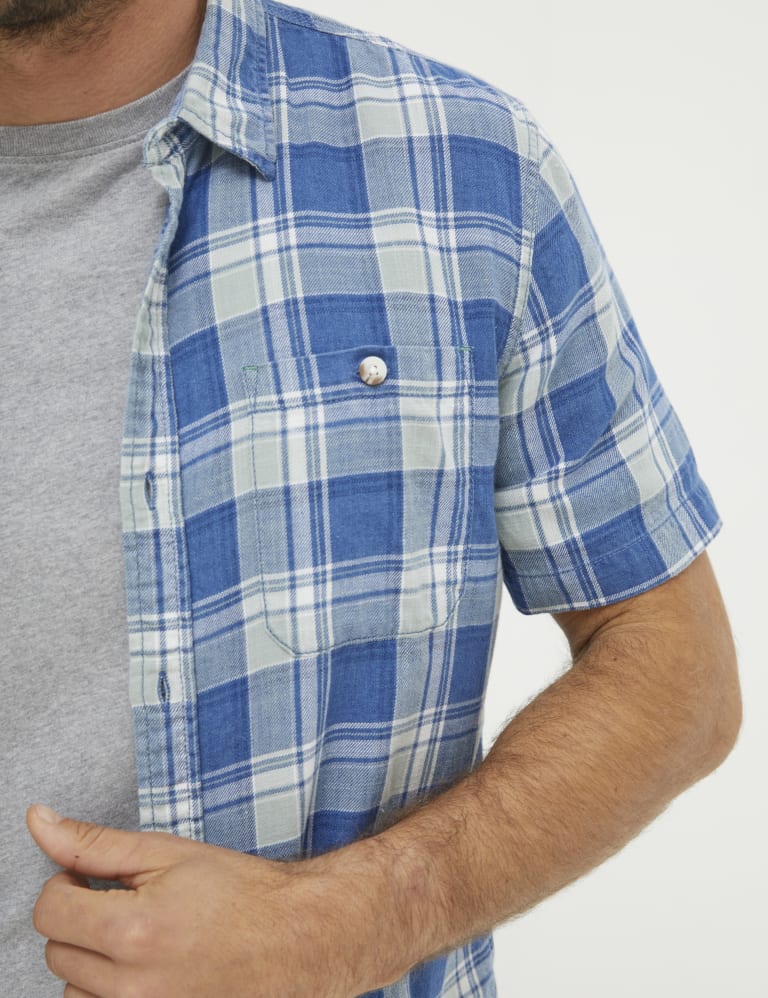 Check detail cotton oxford hot sale shirt