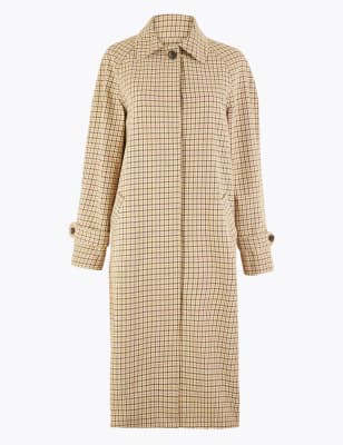 Pure Cotton Check Print Car Coat Image 2 of 4