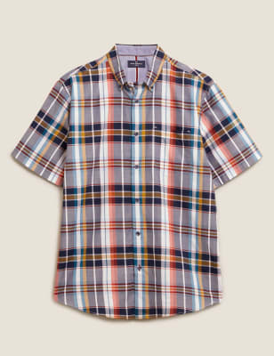 Pure Cotton Check Shirt | Blue Harbour | M&S