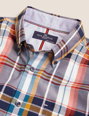 M&s mens shirts blue hot sale harbour