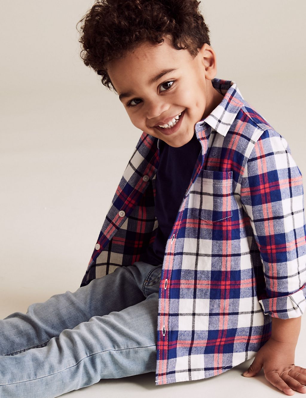 Pure Cotton Check Shirt with T-Shirt (2-7 Yrs) 3 of 4