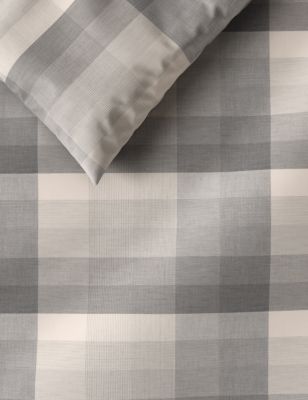 Pure Cotton Checked Bedding Set Image 2 of 4