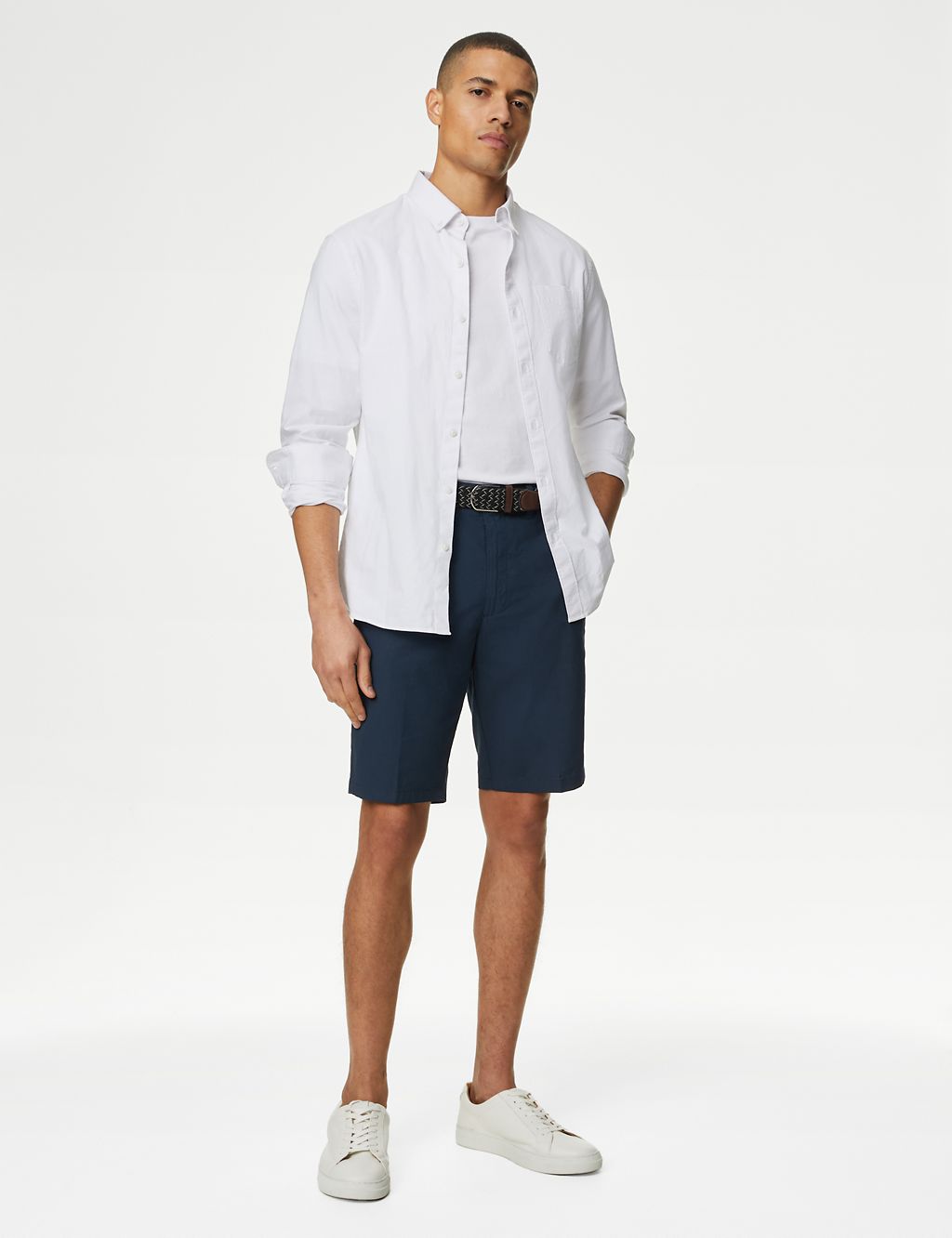 Pure Cotton Checked Belted Chino Shorts 7 of 7