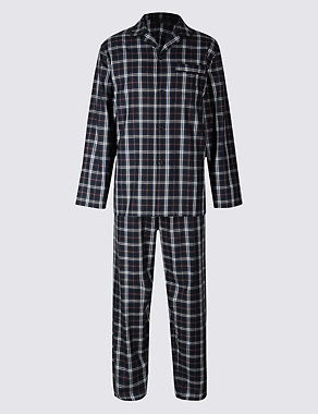 Pure Cotton Checked Classic Pyjamas Image 2 of 4