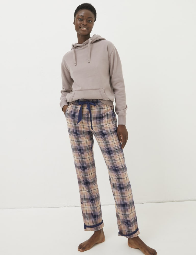 Checked cuffed sales pyjama bottoms