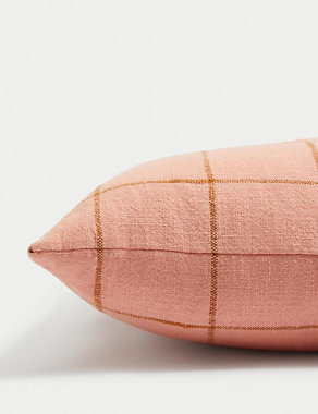 Pure Cotton Checked Cushion Image 2 of 5