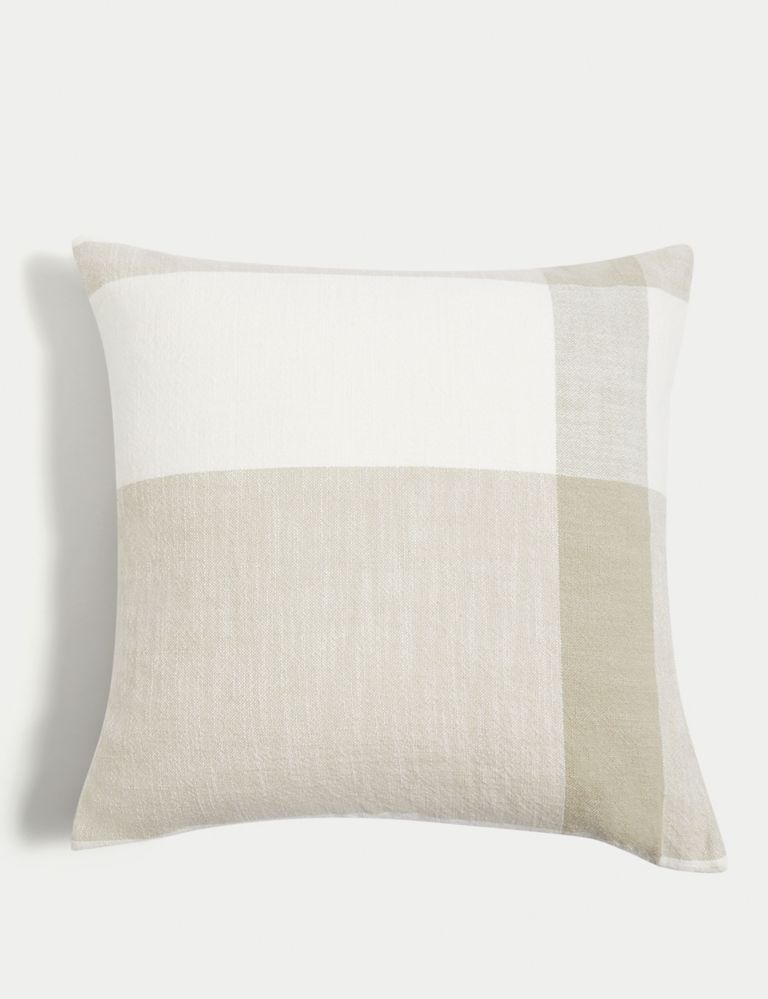 Pure Cotton Checked Cushion 1 of 5