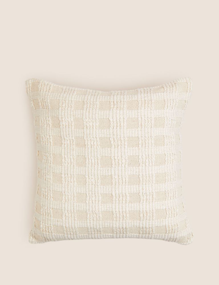 Pure Cotton Checked Cushion 1 of 9