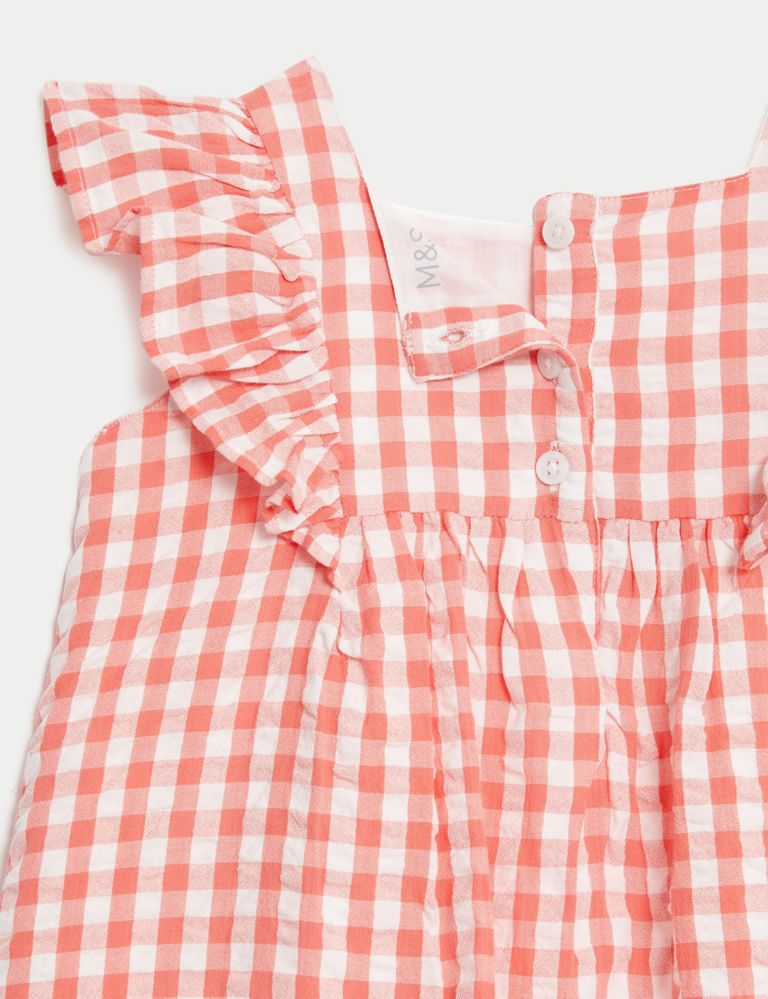 Pure Cotton Checked Dress (0-3 Yrs) 4 of 5