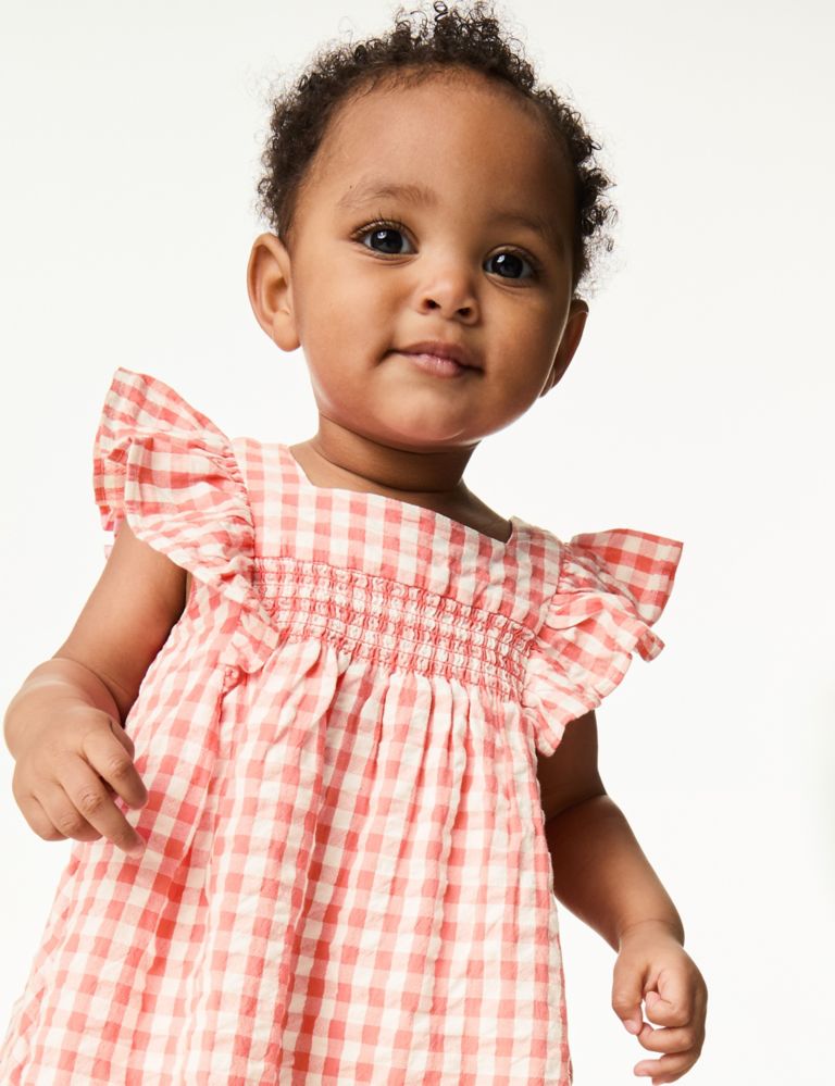 Pure Cotton Checked Dress (0-3 Yrs) 5 of 5