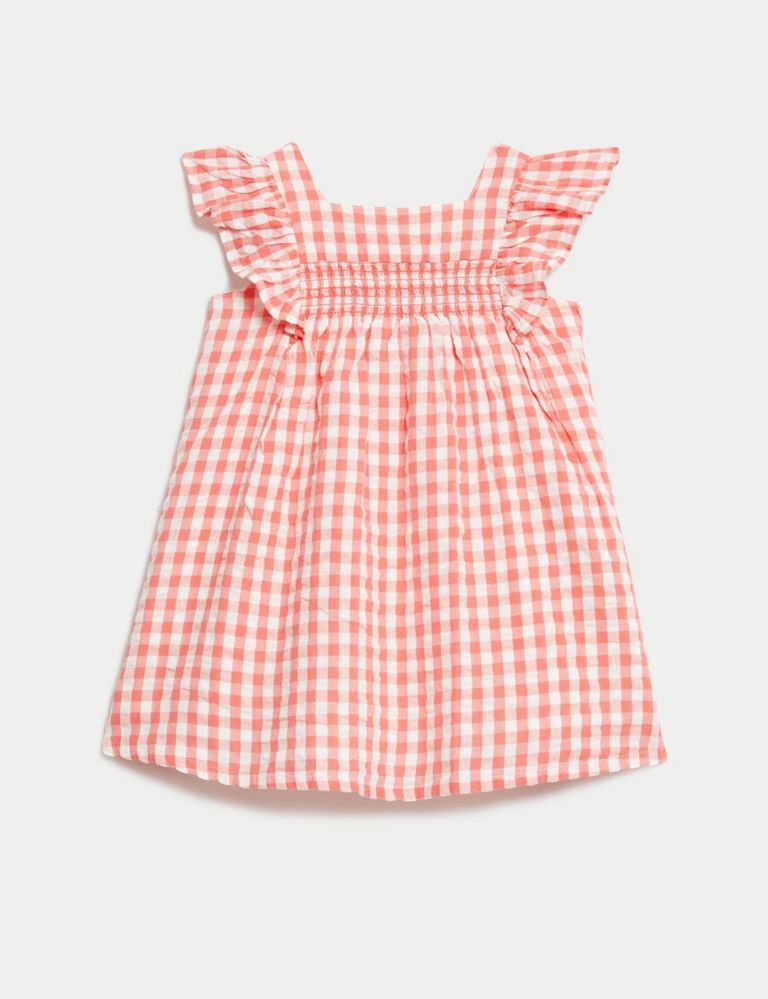 Pure Cotton Checked Dress (0-3 Yrs) 2 of 5