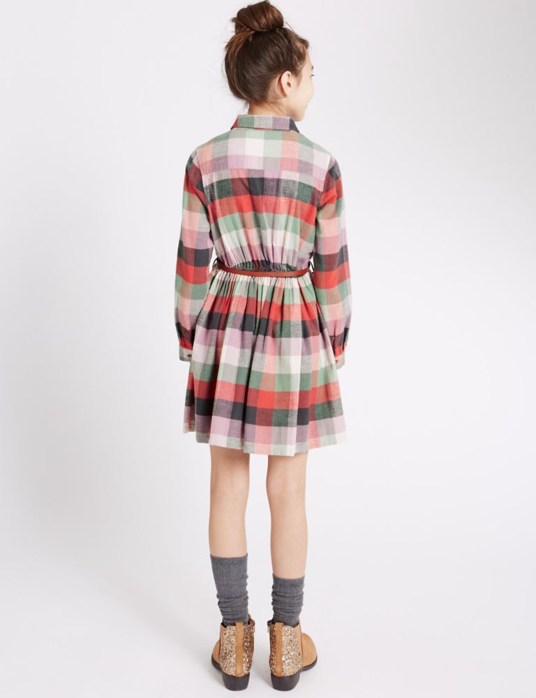 Pure Cotton Checked Dress (5-14 Years) 3 of 4