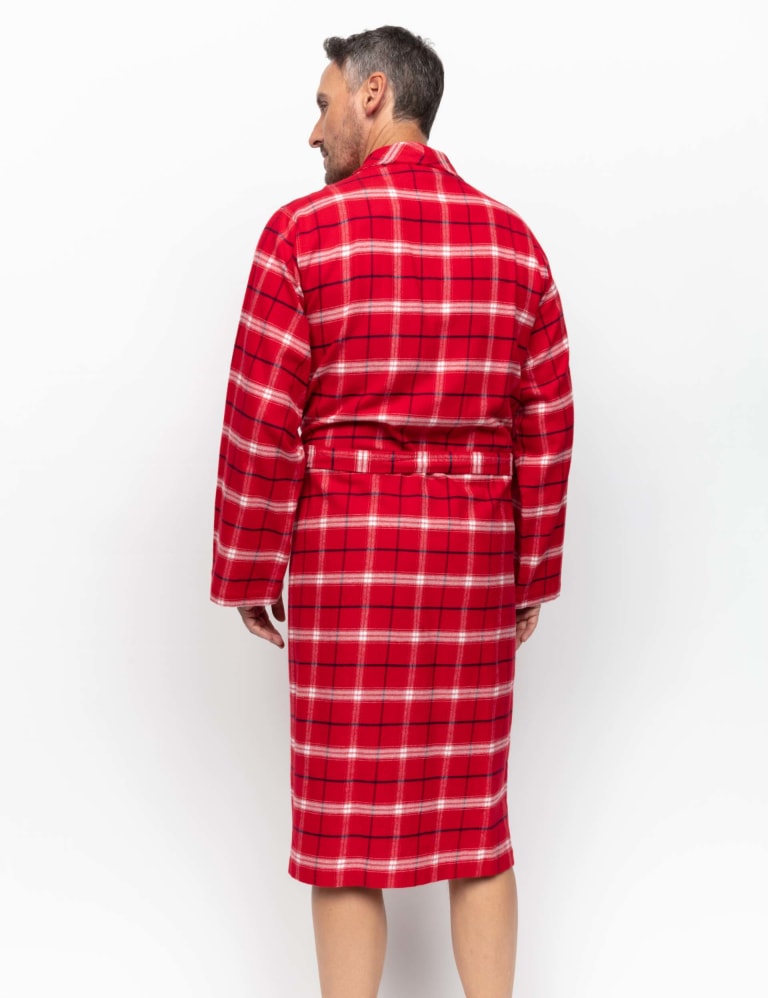 Pure Cotton Checked Dressing Gown