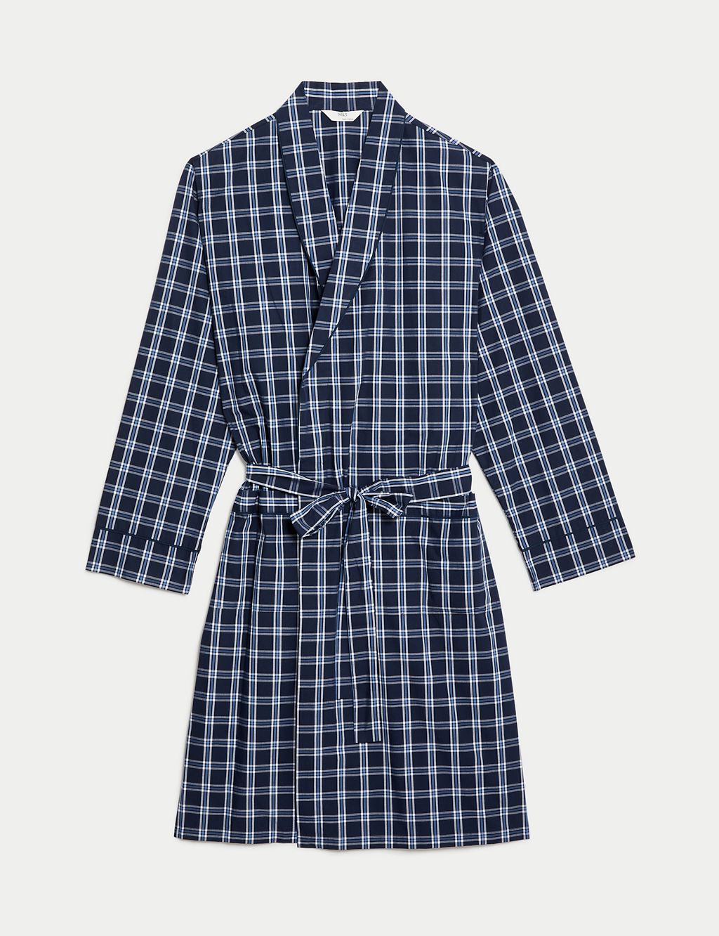 Pure Cotton Checked Dressing Gown 1 of 5