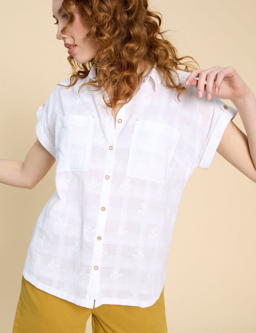 Pure Cotton Checked Embroidered Shirt 3 of 6