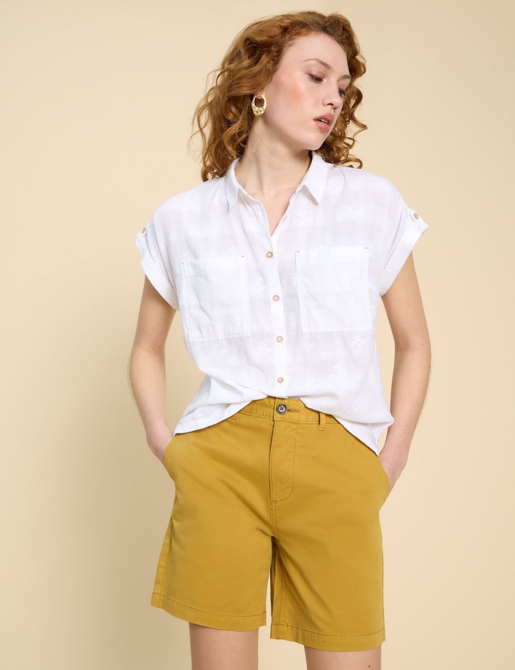 Pure Cotton Checked Embroidered Shirt 2 of 6