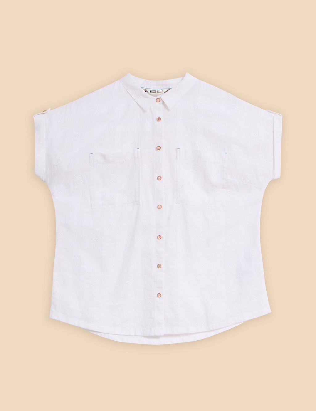 Pure Cotton Checked Embroidered Shirt 1 of 6