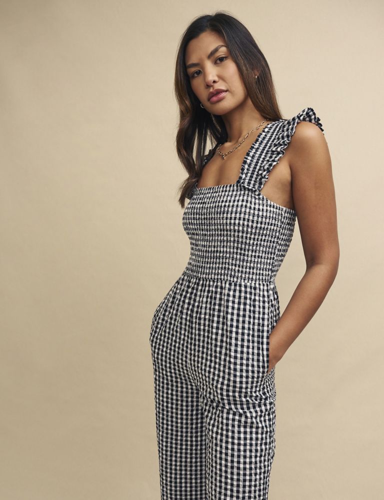 Pure Cotton Checked Jumpsuit 4 of 5