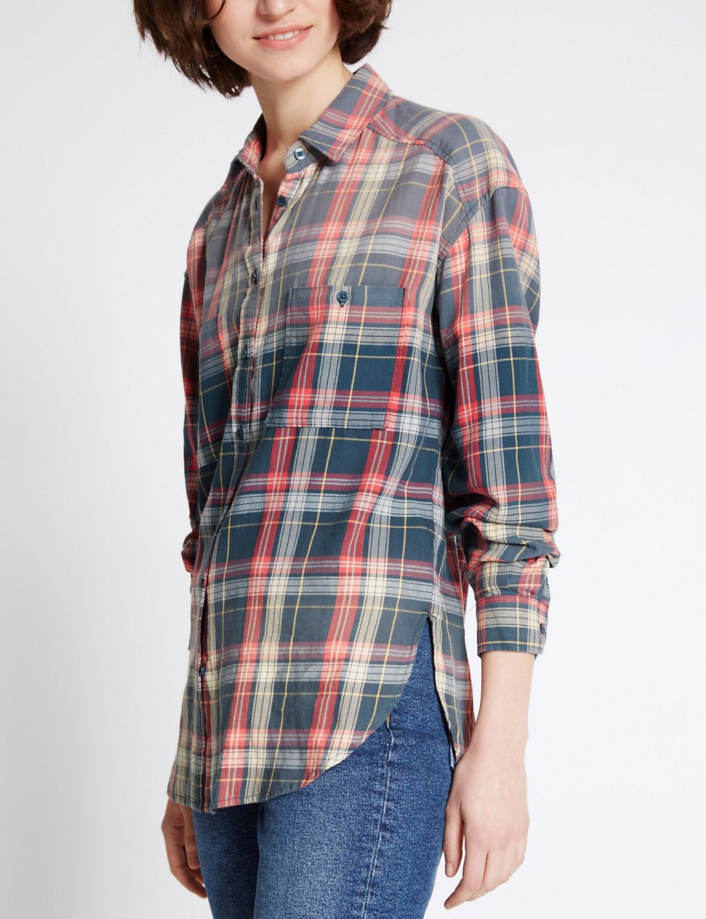 Pure Cotton Checked Long Sleeve Shirt 4 of 4