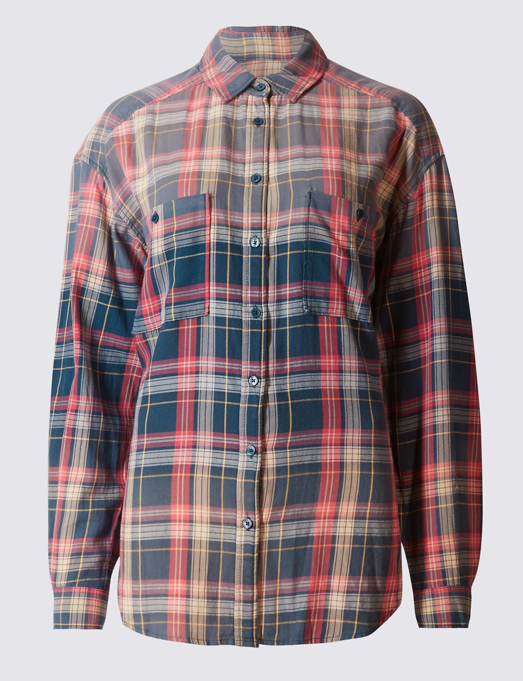 Pure Cotton Checked Long Sleeve Shirt 1 of 4