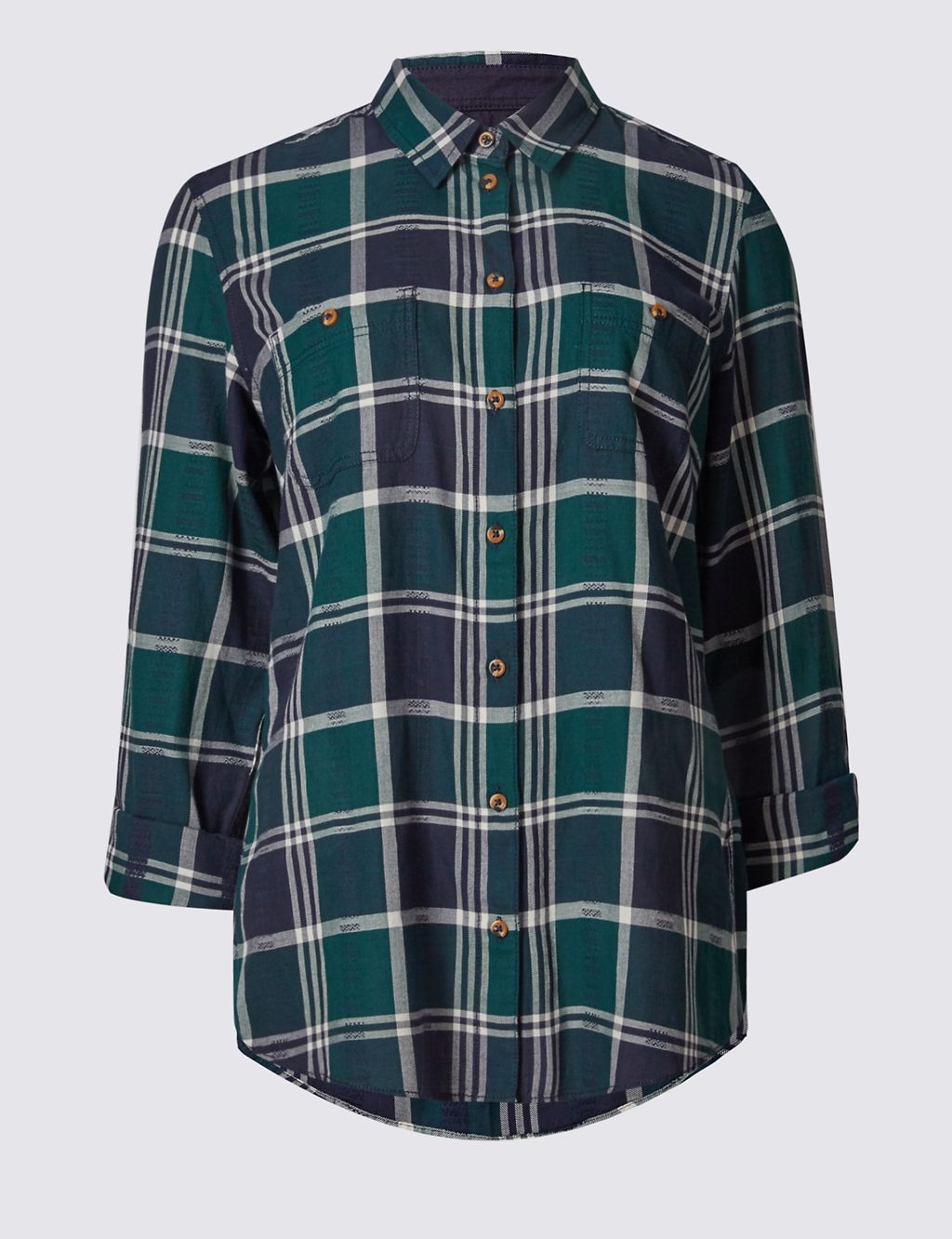 Pure Cotton Checked Long Sleeve Shirt 1 of 4