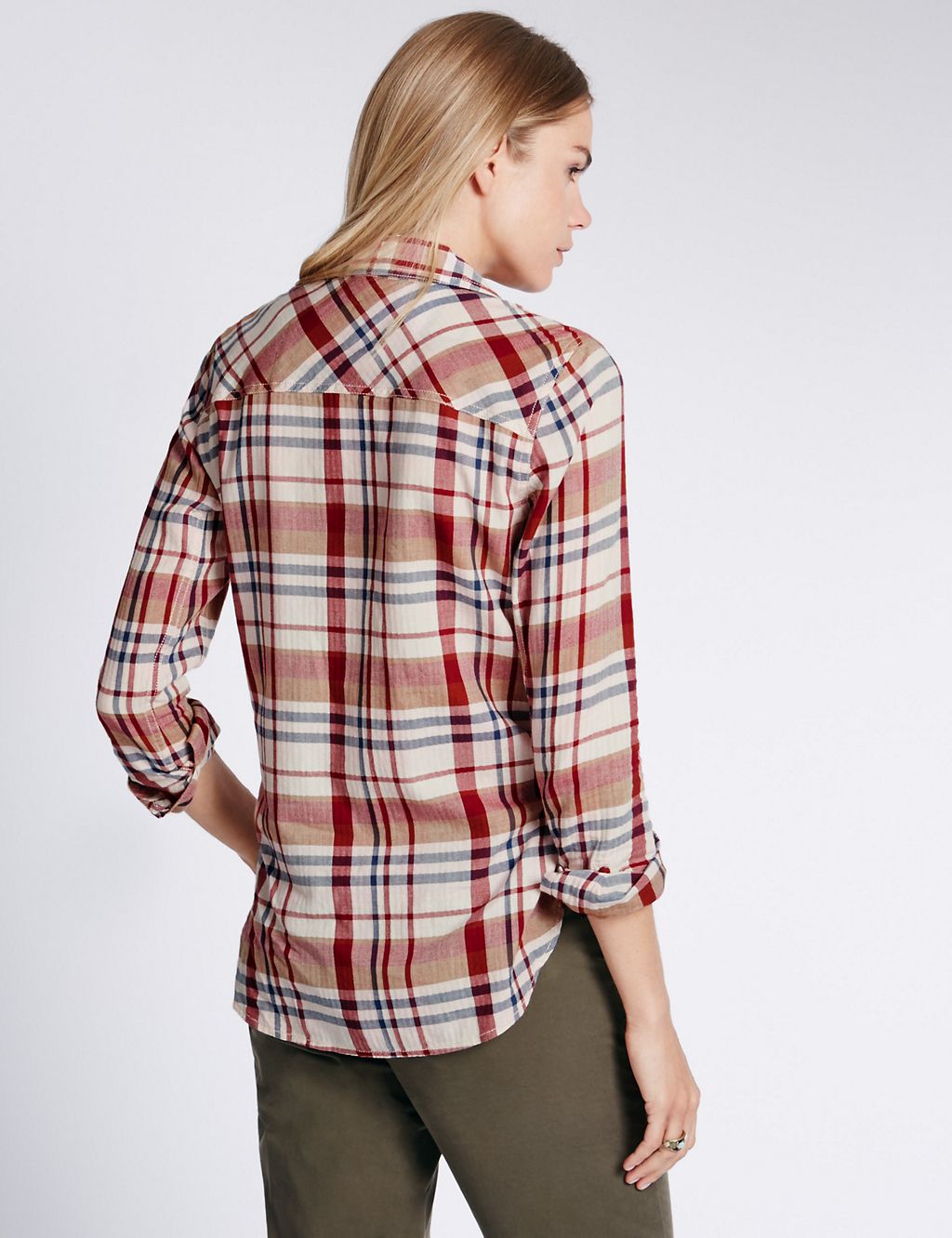 Pure Cotton Checked Long Sleeve Shirt 2 of 3