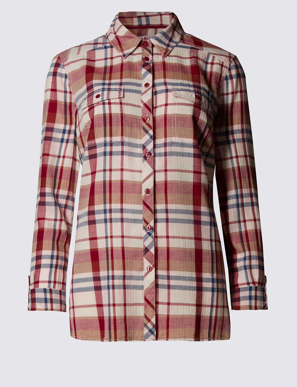 Pure Cotton Checked Long Sleeve Shirt 1 of 3