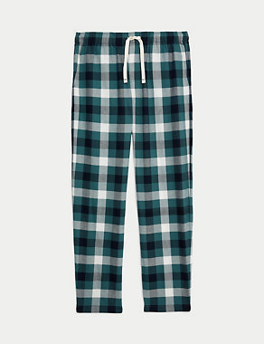 Pure Cotton Checked Loungewear Bottoms Image 2 of 5