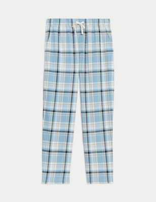 Pure Cotton Checked Loungewear Bottoms Image 2 of 5