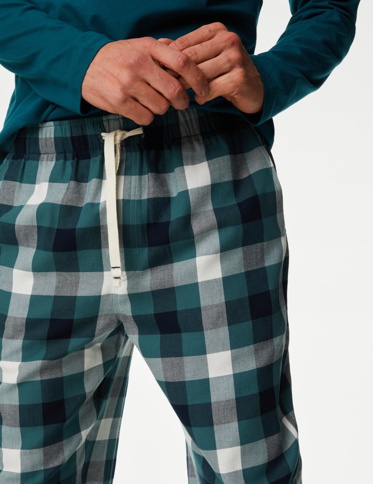 Pure Cotton Checked Loungewear Bottoms M S Collection M S