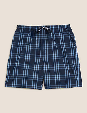 Pure Cotton Checked Loungewear Shorts Image 2 of 4