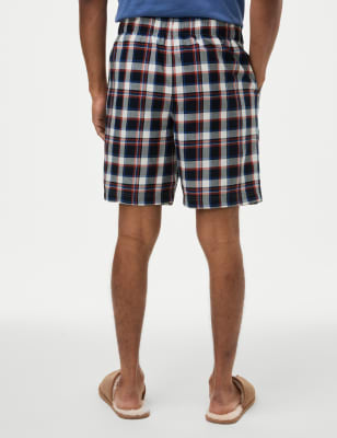 Pure Cotton Checked Loungewear Shorts, M&S Collection