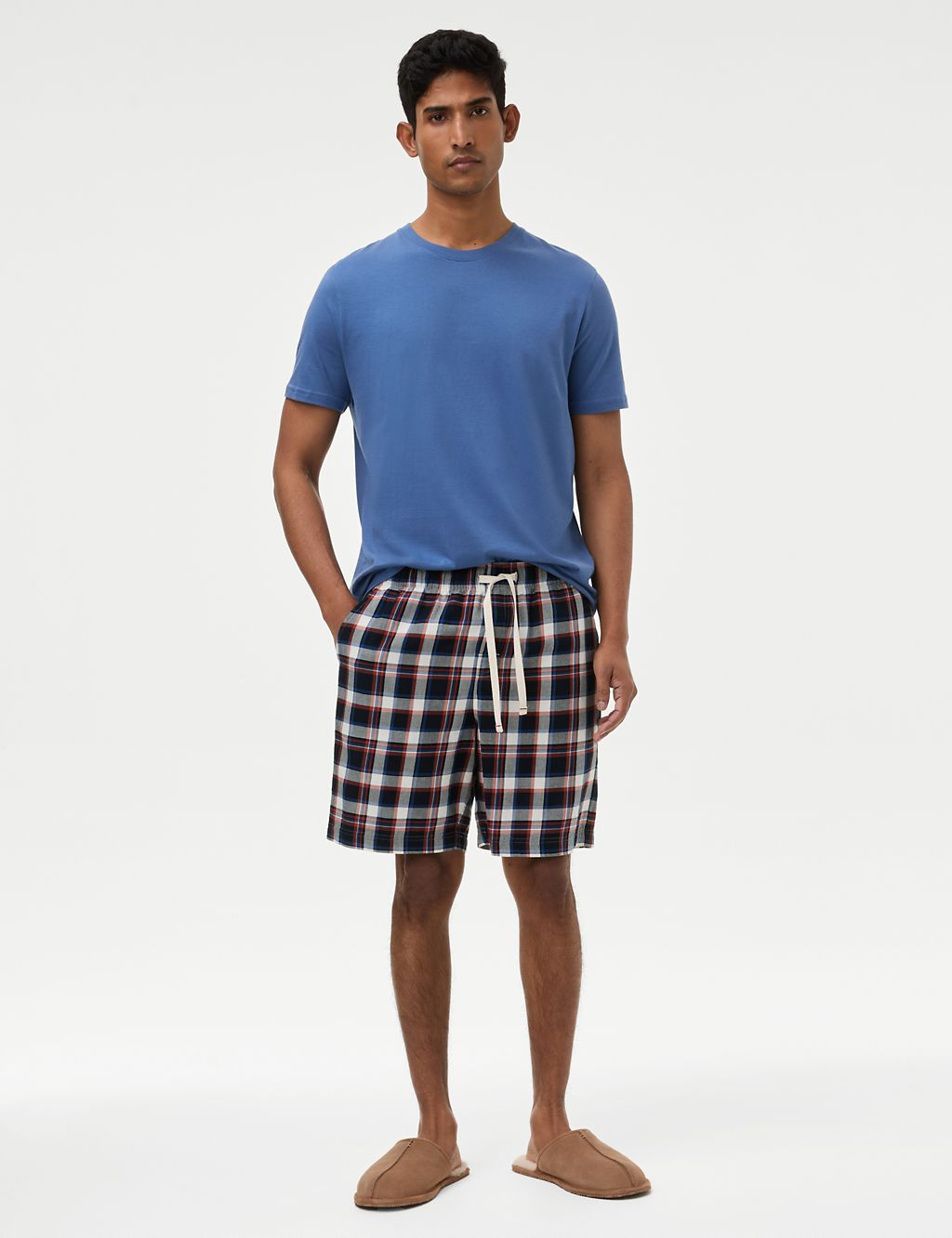 Pure Cotton Checked Loungewear Shorts 4 of 5