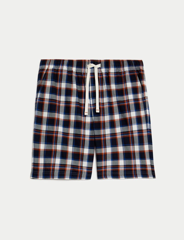 Pure Cotton Checked Loungewear Shorts 2 of 5