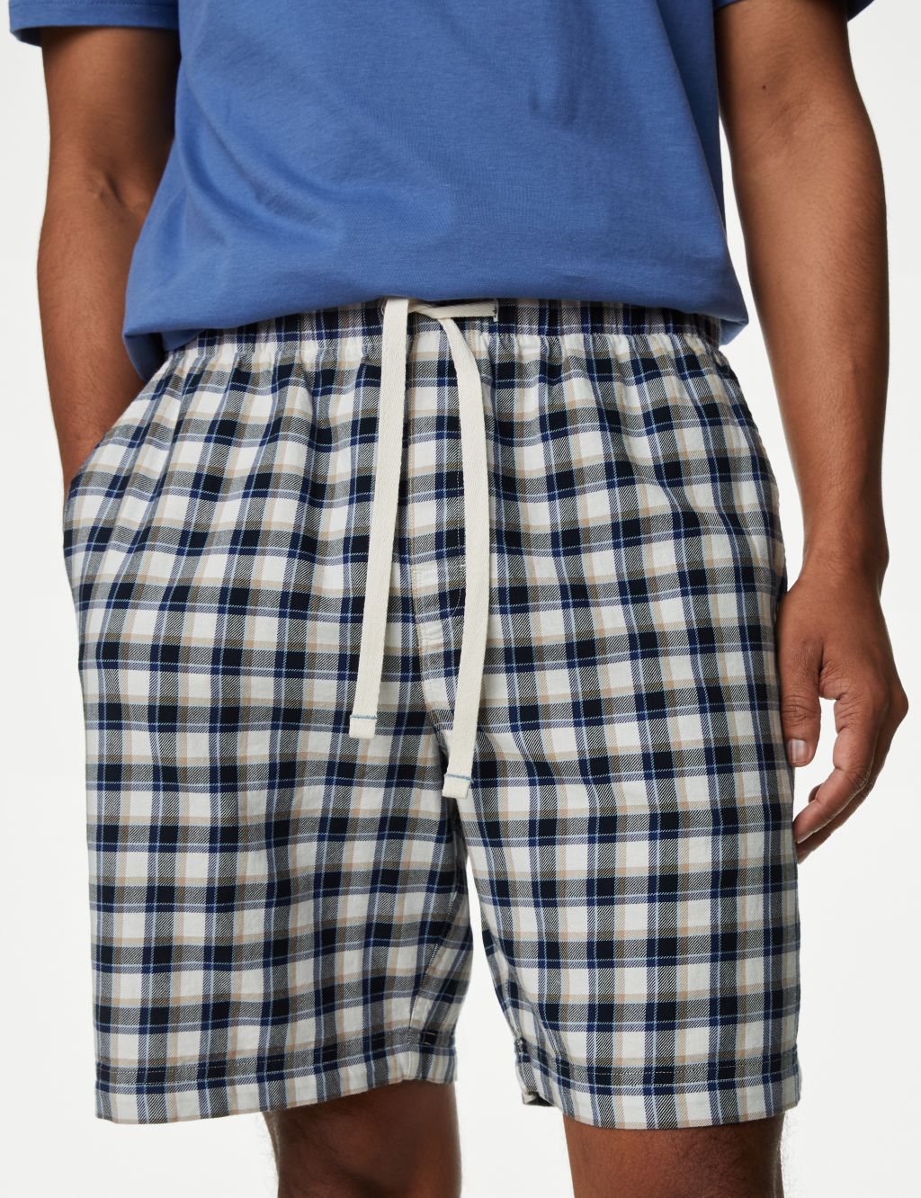 Pure Cotton Checked Loungewear Shorts 4 of 5