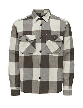 Pure Cotton Checked Overshirt Image 2 of 7