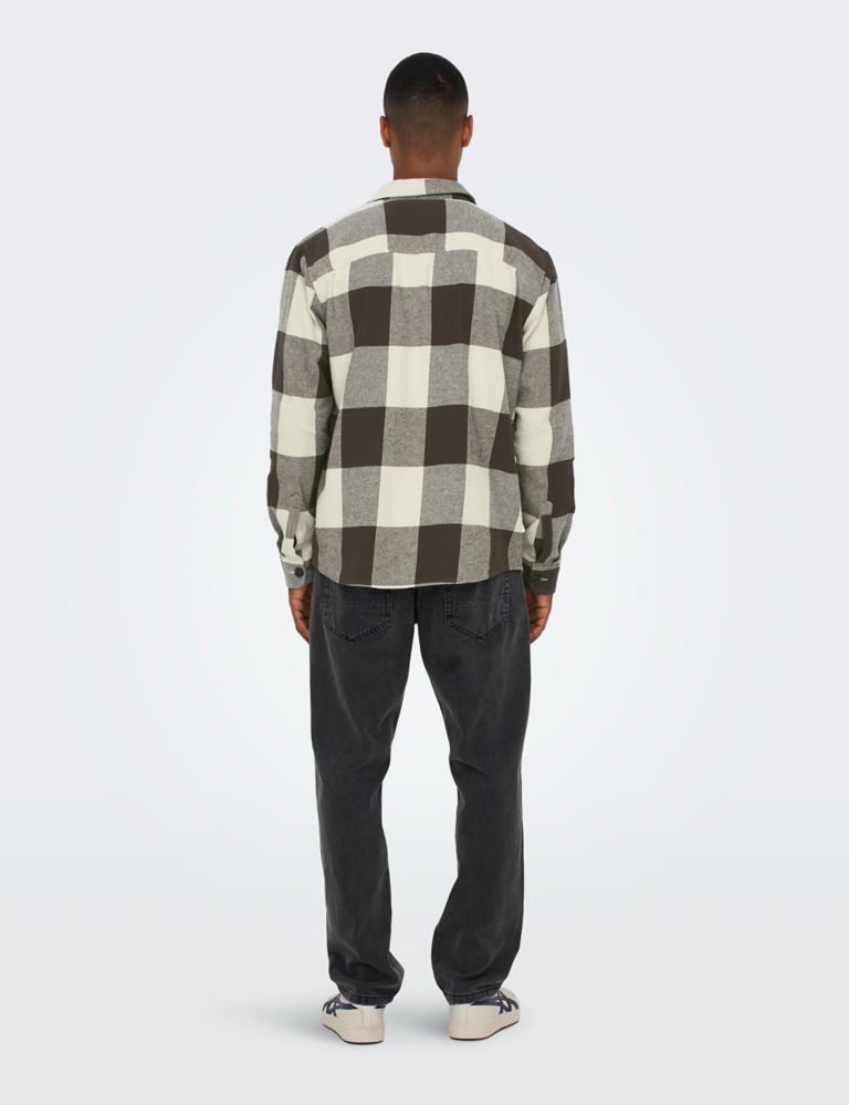 Pure Cotton Checked Overshirt 3 of 7