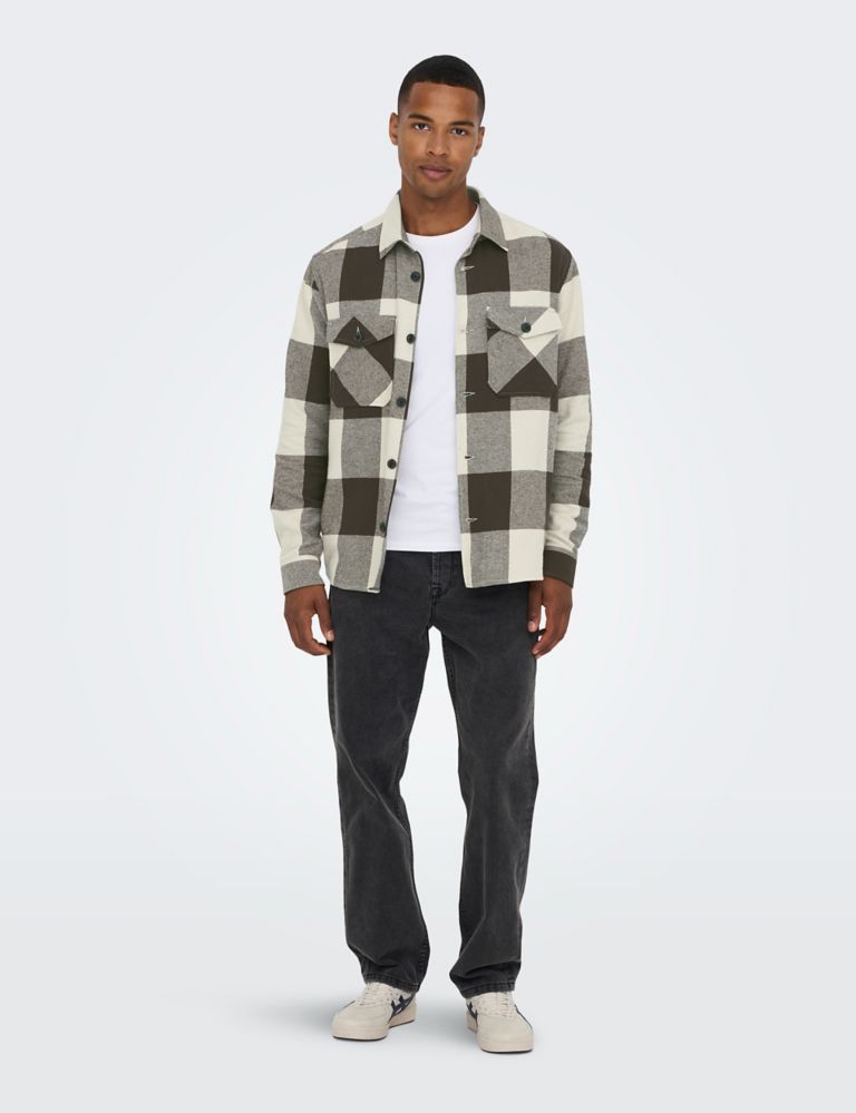 Pure Cotton Checked Overshirt 4 of 7