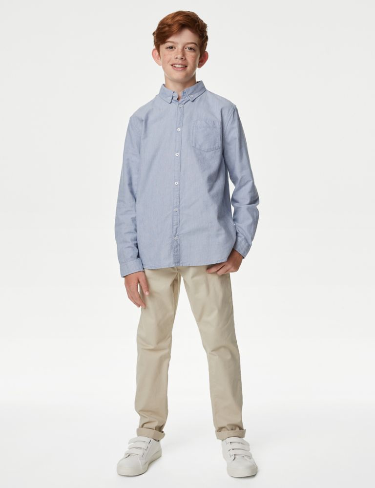 Pure Cotton Checked Oxford Shirt (6-16 Yrs) | M&S Collection | M&S