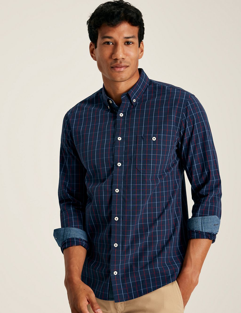 Pure Cotton Checked Oxford Shirt 3 of 6