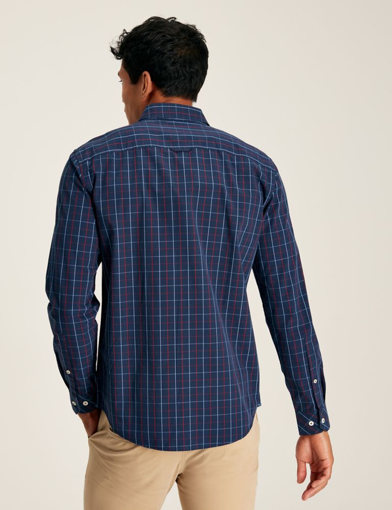 Pure Cotton Checked Oxford Shirt 4 of 6