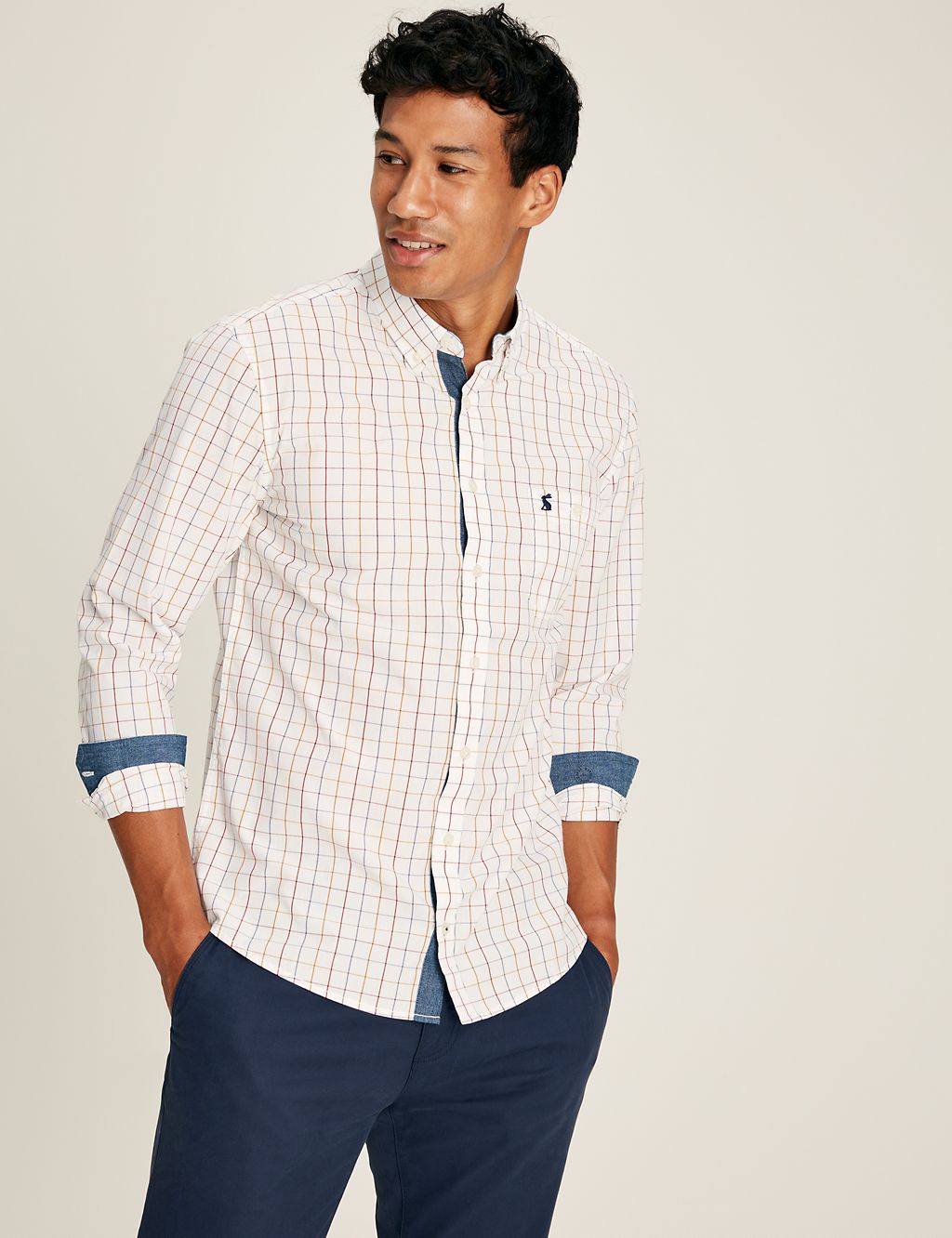 Pure Cotton Checked Oxford Shirt 3 of 6