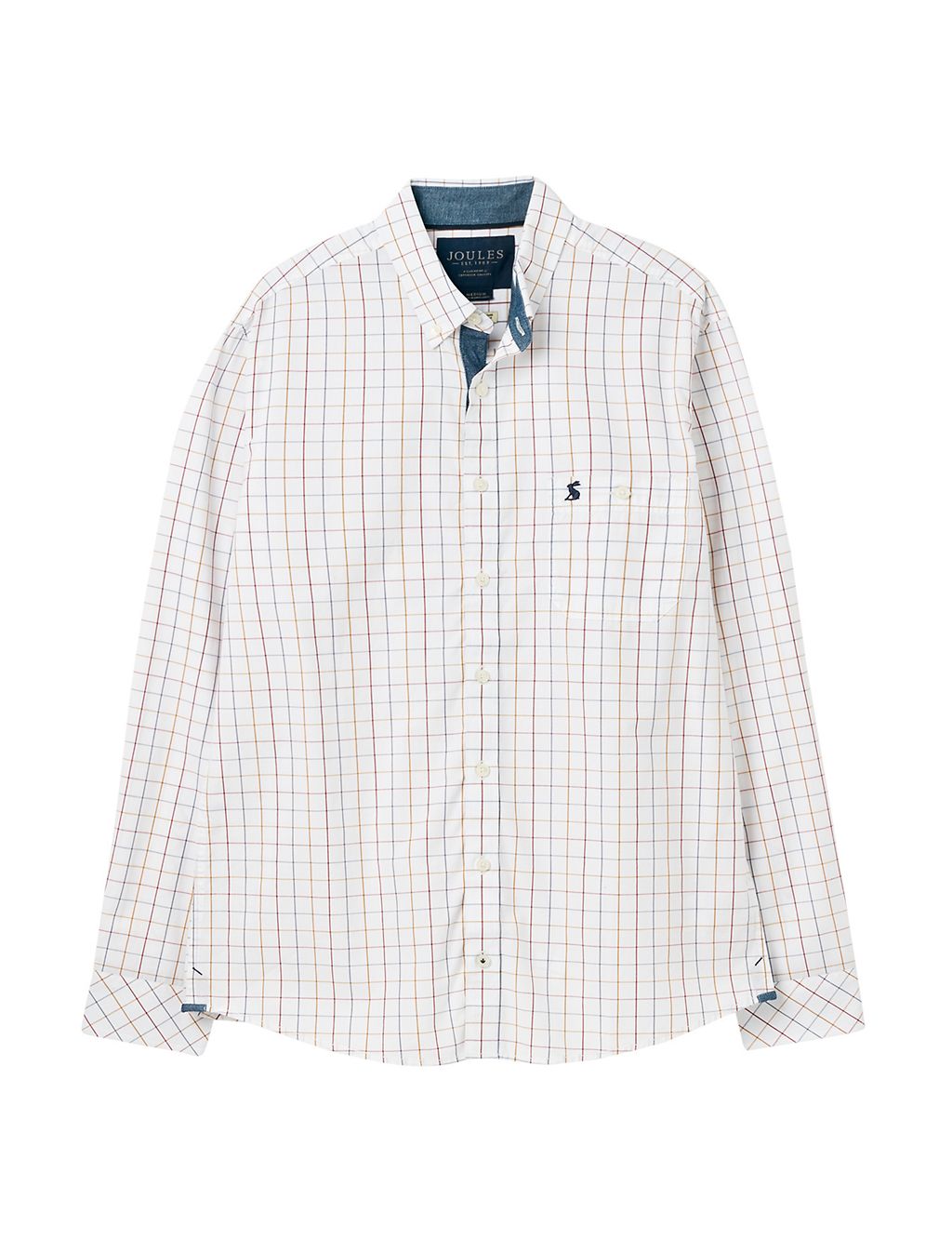 Pure Cotton Checked Oxford Shirt 1 of 6
