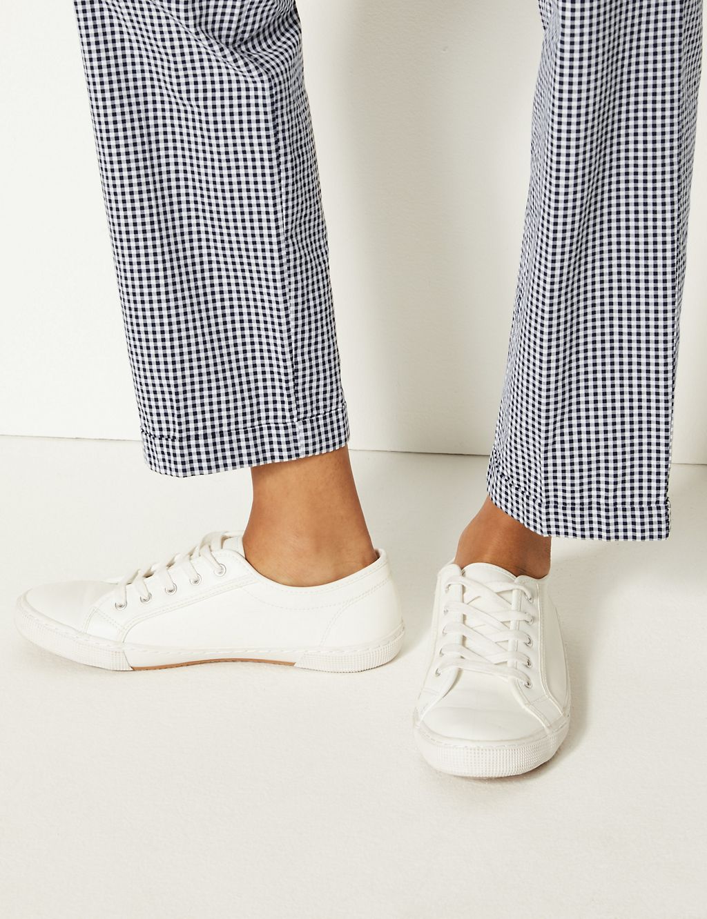 Pure Cotton Checked Peg Trousers 5 of 5