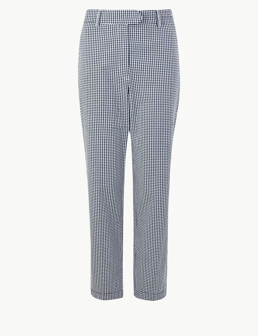Pure Cotton Checked Peg Trousers 1 of 5
